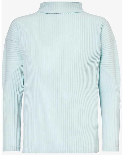 Homme Plissé Issey Miyake Colour Pleats Roll-neck Knitted T-shirt X - Blue