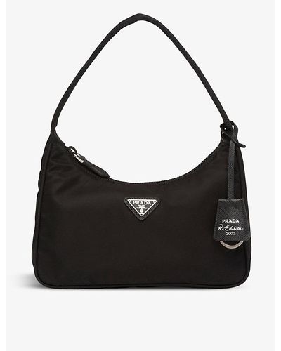 Prada Re-edition 2000 Recycled Nylon Shoulder Bag - Black