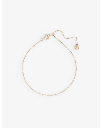 The Alkemistry Nude Shimmer 18ct Recycled Yellow-gold Adjustable Anklet - White