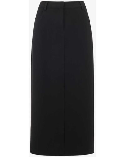 Whistles Abigail Tailored Recycled-polyester Midi Skirt - Black
