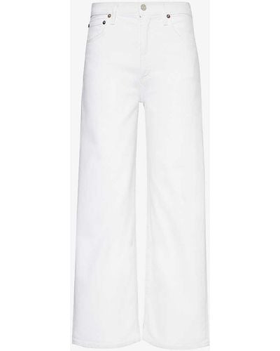 Agolde Harper Cropped High-rise Stretch-denim Jeans - White