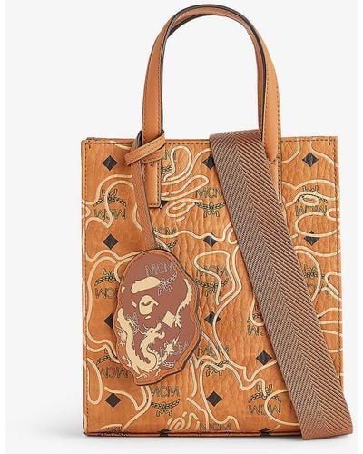 MCM X A Bathing Ape Aren Faux-leather Tote Bag - Brown