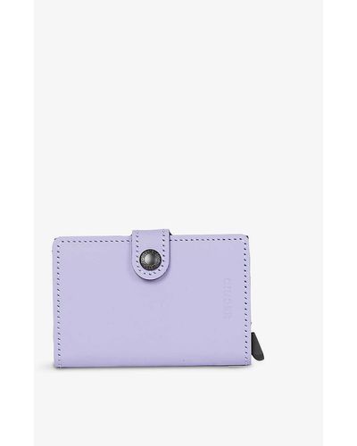 Secrid Miniwallet Leather And Aluminium Wallet - Purple