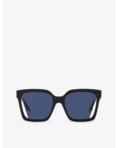 Fendi Fe40085i Square-frame Acetate Sunglasses - Blue
