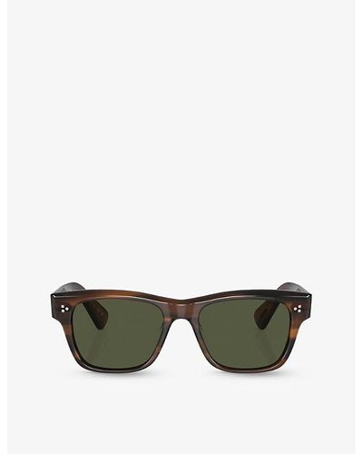Oliver Peoples Ov5524su Birell Sun Pillow-frame Tortoiseshell Acetate Sunglasses - Green
