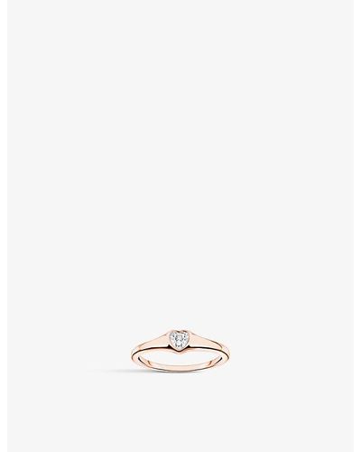 Thomas Sabo Heart 18ct Rose Gold-plated Sterling-silver Ring - White