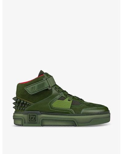 Christian Louboutin Astroloubi Leather Mid-top Sneakers - Green