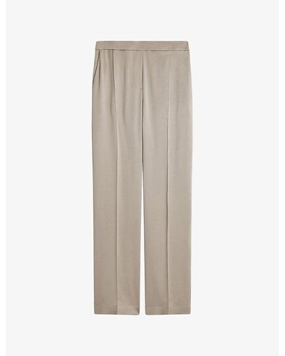 JOSEPH Tova Elasticated-waist Wide-leg Silk Pants - Natural