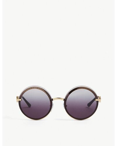 BVLGARI Bv6149b Round-framed Metal Sunglasses - Metallic