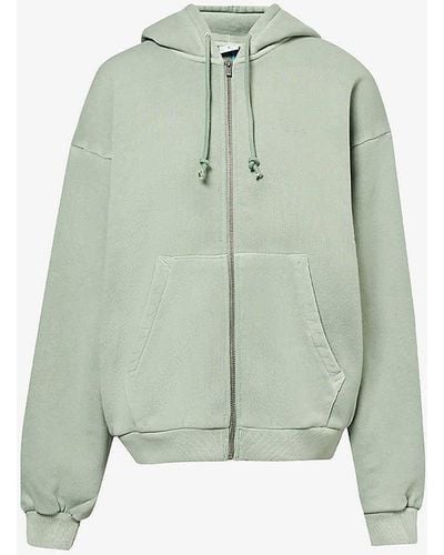 GYMSHARK Everywear Comfort Logo-embossed Zip-fastened Cotton-jersey Hoody - Green