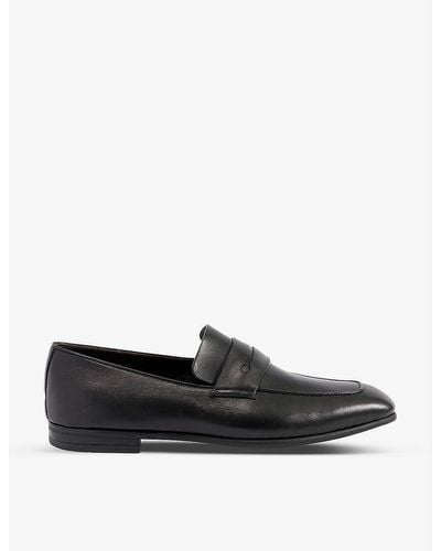 Zegna L'asola Leather Penny Loafers - Black