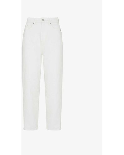 Whistles Authentic Barrel-leg High-rise Jeans - White