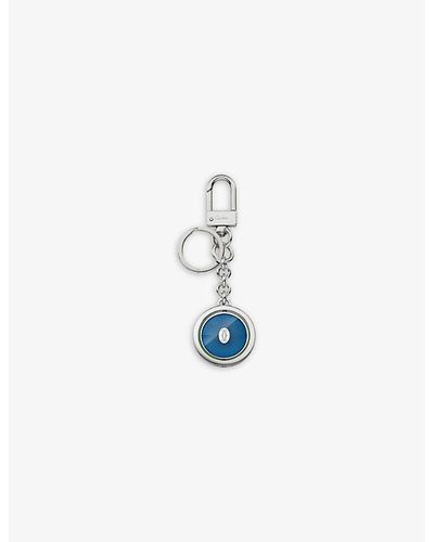 Cartier Double C De Stainless Steel And Lacquer Keyring - Blue