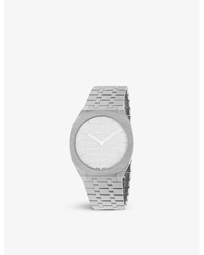 Gucci Ya163407 25h Stainless Steel Quartz Watch - Metallic