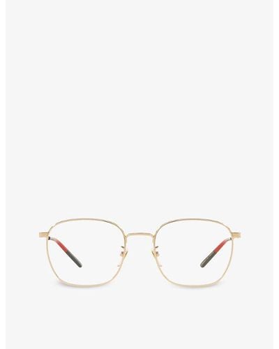 Gucci gg0681o Rectangle-frame Metal Optical Glasses - White