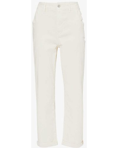 PAIGE Drew Straight-leg High-rise Stretch-woven Trousers - White