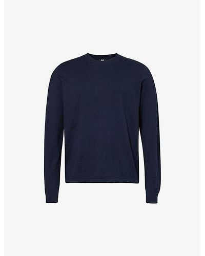 PAIGE Champlin Regular-fit Crew-neck Organic Cotton-blend Sweater X - Blue