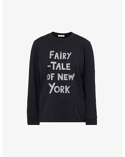 Bella Freud Fairytale Of New York Organic-cotton T-shirt - Black