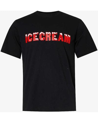 ICECREAM Drippy Graphic-print Cotton-jersey T-shirt X - Black