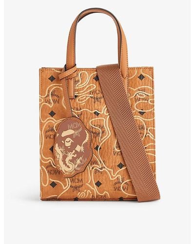 MCM X A Bathing Ape Aren Faux-leather Tote Bag - Brown