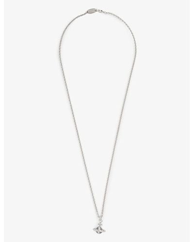 Vivienne Westwood Mayfair Orb Brass And Crystal Necklace - White