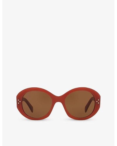 Celine Cl40240i Round-frame Acetate Sunglasses - Brown