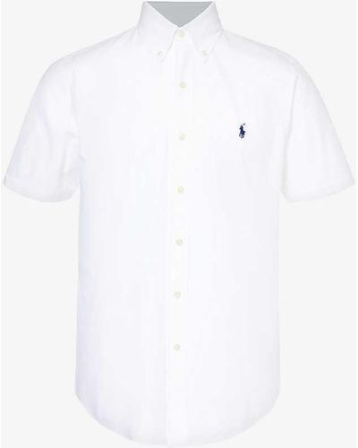 Polo Ralph Lauren Logo-embroidered Custom-shirt Cotton-blend Poplin Shirt - White