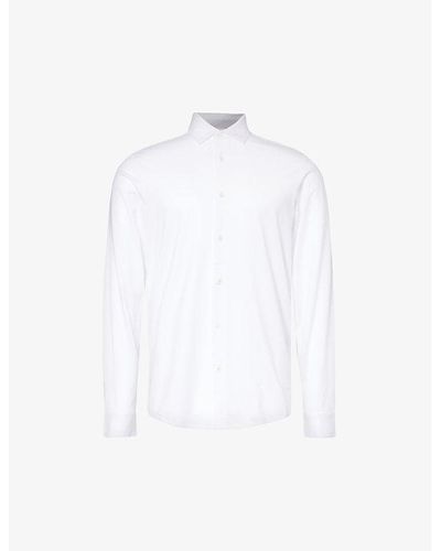 Emporio Armani Logo-patch Regular-fit Jersey Shirt - White