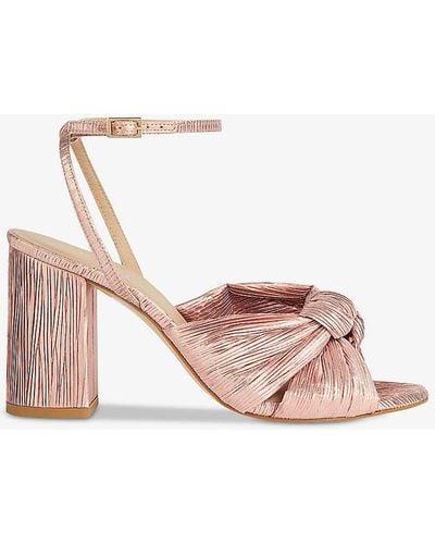LK Bennett Eliana Crinkle Satin Sandals - Pink