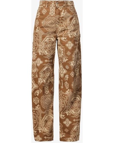 Carhartt Jens Straight-leg Mid-rise Stretch-cotton Trousers - Brown