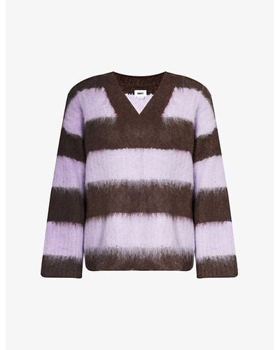 Obey Amara Striped Knitted Sweater - Purple