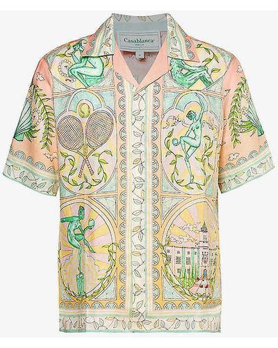 Casablancabrand All-over Print Linen Shirt - Metallic
