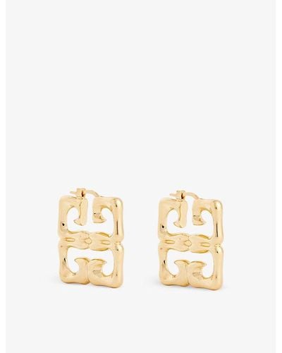 Givenchy 4g-motif Gold-tone Brass Drop Earrings - Metallic