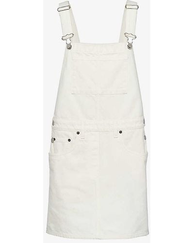 Prada Dungaree-style Denim Mini Dress - White