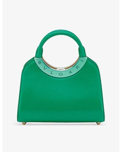 BVLGARI Roma Small Leather Top-handle Bag - Green