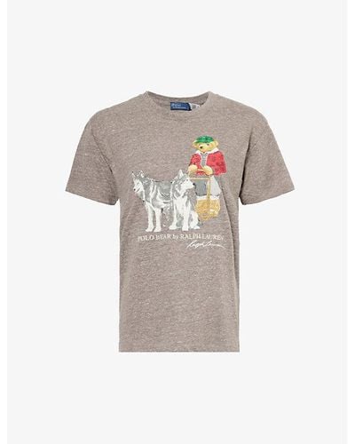 Polo Ralph Lauren Polo Bear Graphic-print Jersey T-shirt - Gray