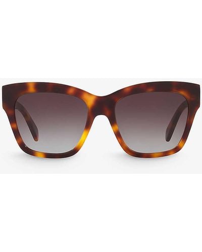 Celine Cl000403 Triomphe Irregular-frame Acetate Sunglasses - Brown