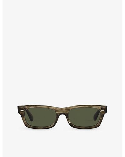 Oliver Peoples 0ov5510su Solar Rectangle-frame Tortoiseshell Acetate Sunglasses - Green