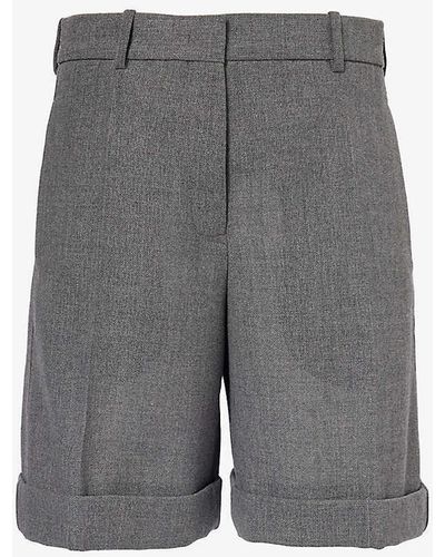 Jil Sander Pressed-crease Regular-fit Wool Shorts - Grey