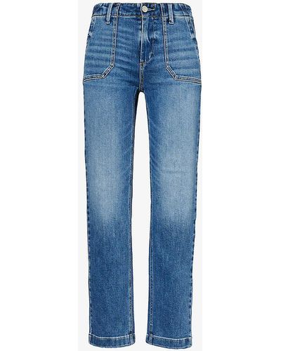 PAIGE Mayslie Straight-leg High-rise Denim-blend Jeans - Blue