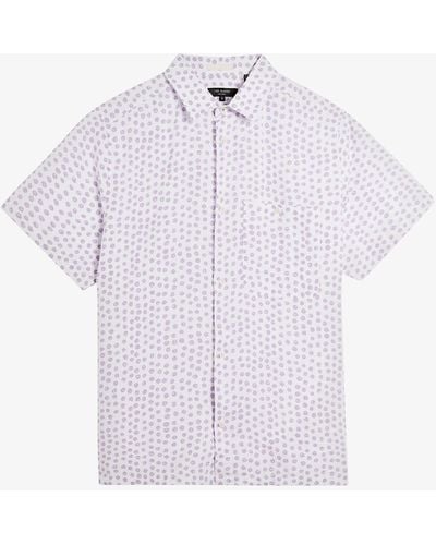 Ted Baker Ailbert Spot-print Linen Shirt - Multicolour