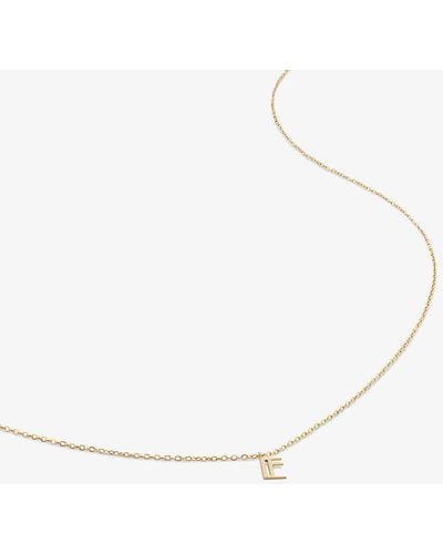 Monica Vinader Small Letter E 14ct Yellow-gold Pendant Necklace - White