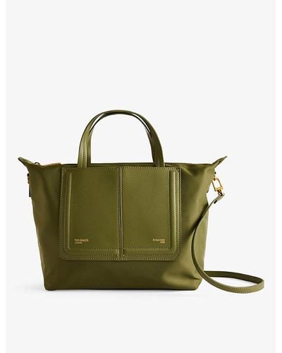 Ted Baker Voyena Logo-embossed Faux-leather Tote Bag - Green