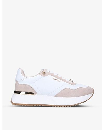 Carvela Kurt Geiger Flare Chunky-soled Mesh And Suede Low-top Sneakers - White