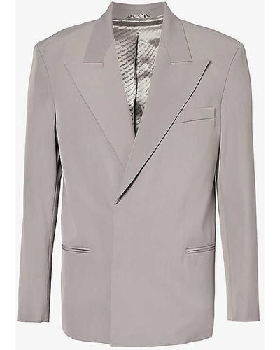 Acne Studios Jaspel Relaxed-fit Single-breasted Woven-blend Blazer - Grey