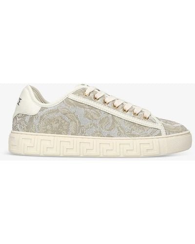 Versace Baroque Graphic-pattern Canvas Low-top Trainers - Multicolour