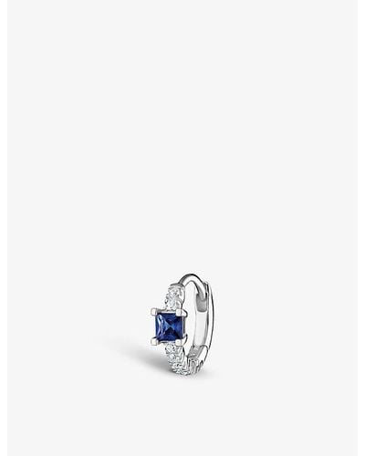 Thomas Sabo Square Sterling-silver, Cubic Zirconia And Spinel Single Hoop Earring - White
