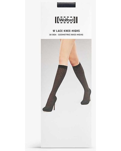 Wolford W Lace Stretch-woven Knee-highs - White