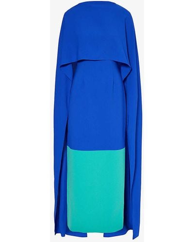 ROKSANDA Eliana Draped-panel Woven Maxi Dress - Blue