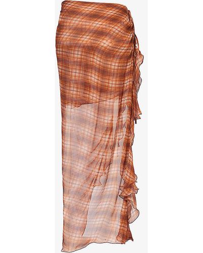 Bec & Bridge Devi Graphic-pattern Woven Sarong - Orange